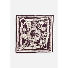 Fresh Burgundy Eternal Love Desen Floş Viskon Eşarp