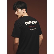One Penny Scacco Matto Ön Nakış Baskılı T-Shirt
