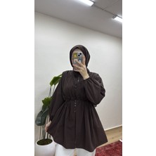 Moonsc Kadın Nervürlü Tesettür Gömlek