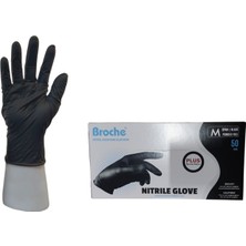 Ultra Extra Kalın Siyah Nitril Muayene Eldiveni Pudrasız 50'li Paket M Beden