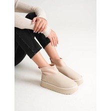 Esila Butik Kalın Taban Deri Streç Içi Kürklü Kadın Bot