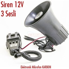 PINUKS Siren 3 Sesli Elektronik Mikrofonlu Net Oto Aksesuar Premium