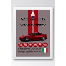 E2 Nova Maserati Granturismo Premium Araba Tablosu - Teknik Özellikli Italyan Otomobil Duvar Dekoru