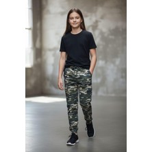 Black Steel Garson Boy Kız Kamuflaj Pantolon