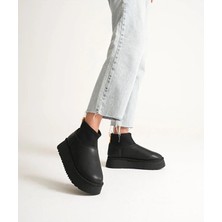 Esila Butik Kalın Taban Deri Streç Içi Kürklü Kadın Bot