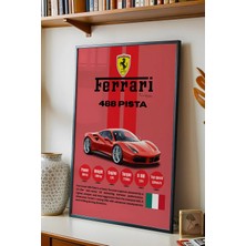 E2 Nova Ferrari 488 Pista Premium Spor Araba Tablosu - Teknik Özellikli Italyan Otomobil Duvar Dekoru