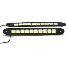 PINUKS Gündüz Ledi Lamba Cob LED Elastık Beyaz Oto Aksesuar Premium