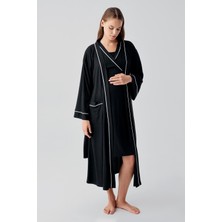 Artış Collection Kısa Kollu Esnek Viskoz Hamile Sabahlık Gecelik Takım 16402