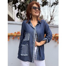 Liyosel Parçalı Kot Gömlek