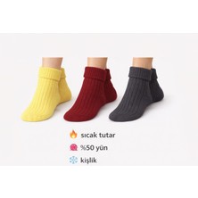Perili Yün Bot Çorabı 3lü