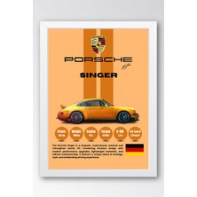 E2 Nova Porsche Singer Premium Klasik Spor Araba Tablosu - Teknik Özellikli Otomobil Duvar Dekoru