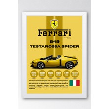 E2 Nova Ferrari 849 Testarossa Spider Premium Araba Tablosu - Teknik Özellikli Otomobil Duvar Dekoru