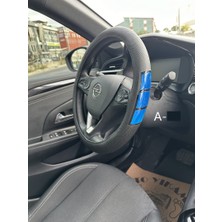 PINUKS Direksiyon Kılıfı Poşetli Geçme 38CM Fosforlu Dama Mavi Oto Aksesuar Premium