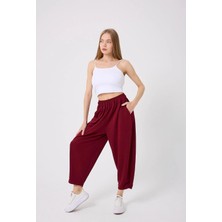 Yeni Sezon Şalvar Pantolon – Siyah, Bordo, Haki Renk Seçenekli Rahat Kesim Kadın Pantolon