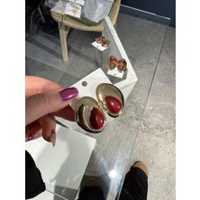 glam Bordo Çelik Wina Küpe