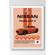 E2 Nova Nissan Fairlady Z Premium Spor Araba Çerçeveli Tablo - Teknik Özellikli Jdm Otomobil Duvar Dekoru