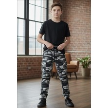 Black Steel Garson Boy Erkek Kamuflaj Oantolon