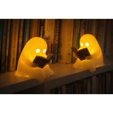 Razmo Housetrend Kitap Okuyan Hayalet Figürü 2’li Kullanım Masaüstü Dekoru Hediye Biblo Figür Halloween Dekoratif( LED Dahil Değildir.)