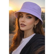 SF Collection Unisex Basic Lila Bucket Bermuda Şapka - Yazlık Kova Şapka