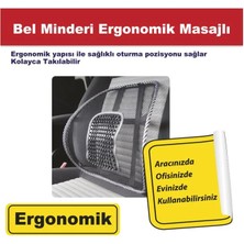 PINUKS Bel Arkası Sırtlık File  Masajlı Ortapedik Siyah Oto Aksesuar Premium