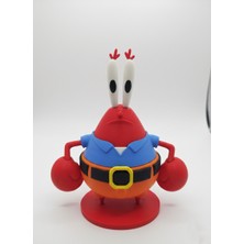 🦀 Mr. Krabs Figür 15 cm | Süngerbob Temalı Çok Renkli 3D Yazıcı Üretimi Koleksiyonluk Model