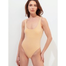 Lovekini Hera Nude Swimsuit With Silver Stripes Details