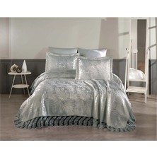 D'niss Home Palm 3 Parça Fransız Dantelli Şönil Lux Pike Takımı