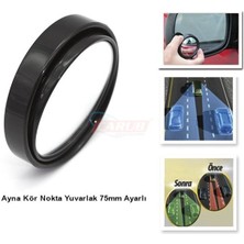 PINUKS Ayna Kör Nokta Yuvarlak 75MM  Ayarlı Siyah Oto Aksesuar Premium