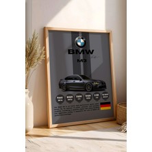 E2 Nova Bmw M3 Premium Spor Araba Çerçeveli Tablo - Teknik Özellikli Otomobil Sever Duvar Dekoru