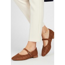 Albini Kadın Süet Deri Delikli Babet 26109221Y