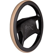 PINUKS Direksiyon Kılıfı Poşetli Geçme 38CM Çember Krem-Siyah Oto Aksesuar Premium