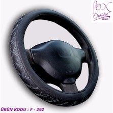 PINUKS Direksiyon Kılıfı Poşetli Geçme 38CM Çember Gri Nakışlı Oto Aksesuar Premium