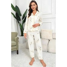 Homay 2’li Çiçek Desenli Likralı Pijama Takımı