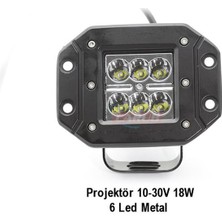 PINUKS Off-Road Projektör 10-30V 18W 6led 15X4CM Metal Oto Aksesuar Premium