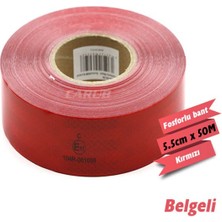 PINUKS Reflektif Petekli Fosfor Bant 5.5CMX50M Kırmızı Belgeli Oto Aksesuar Premium