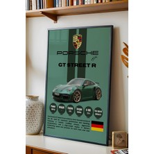 E2 Nova Porsche Gt Street R Premium Modifiye Spor Araba Tablosu - 800 Hp Teknik Özellikli Duvar Dekoru