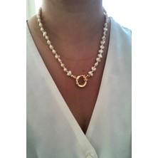 Nkie Jewels Kadın Barok Kilit  Incili Kolye