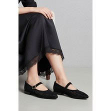 Albini Kadın Süet Deri Delikli Babet 26109221Y