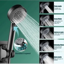 K-Yonlineticaret 5 Kademeli Duş Başlığı Siyah