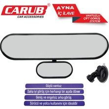 PINUKS Ayna Iç Dikiz Çift Görüşlü Vantuzlu Siyah 27X7CM Oto Aksesuar Premium