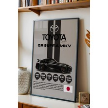 E2 Nova Toyota gr Supra Mkv Premium Spor Araba Tablosu - Teknik Özellikli Otomobil Duvar Dekoru