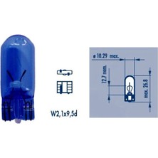 PINUKS T10 12V 5W Dipsiz Mavi Ampul Oto Aksesuar Premium