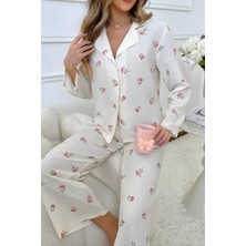 Homay 2’li Çiçek Desenli Likralı Pijama Takımı