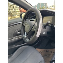 PINUKS Direksiyon Kılıfı Poşetli Geçme 38CM Fosforlu Tutmalı Gri Oto Aksesuar Premium