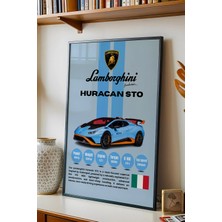 E2 Nova Lamborghini Huracan Sto Premium Araba Tablosu - Teknik Özellikli Italyan Otomobil Duvar Dekoru