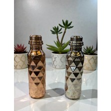 Maraş Bakırcılık - 750 ml Içi Kalaylı Bakır Su Matarası – Nikel Kaplama & Bakır Kaplama Seçenekli – Kapaklı Bakır Matara