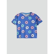 Lc Waikiki Yeni Sezon Bisiklet Yaka Baskılı Kadın Pijama Üstü