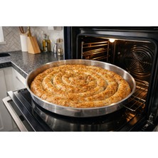 Net Çelik 304 Kalite Paslanmaz Çelik Fırın Tepsisi 36 cm