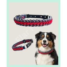 Elar Aksesuar El Yapımı Deri ve Paracord Köpek Boyun Tasması  – Örgü Strong 13