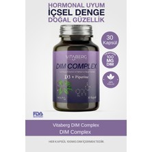 Vitaberg Dim Complex 30 Kapsül – Dım 100 Mg, D3 ve Bitkisel Ekstreler Içeren Takviye Edici Gıda